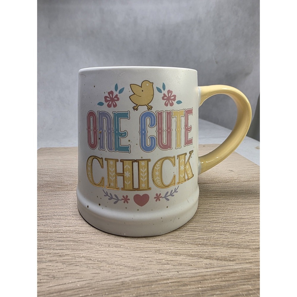 Carrot Patch Cottage Coffee Cup Mug Baby Chicks One Cute Chick Easter Yellow